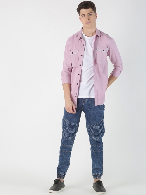 

Blue Saint Men Pink Slim Fit Solid Casual Shirt