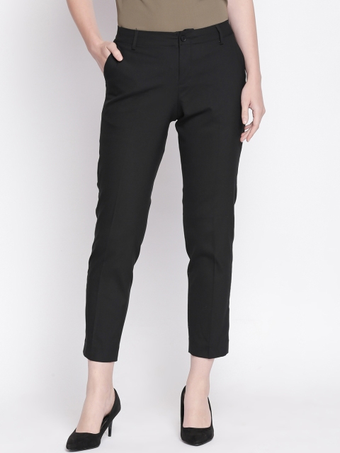 

Annabelle by Pantaloons Women Black Slim Fit Solid Formal Trousers