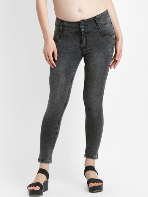 

SF JEANS by Pantaloons Women Black Super Skinny Fit Cropped Jeans