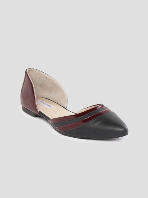 

OCEEDEE Women Black & Burgundy Colourblocked Flats