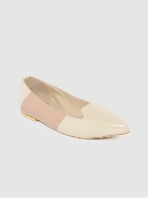 

OCEEDEE Women Cream-Coloured & Nude-Coloured Colourblocked Ballerinas
