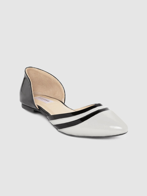 

OCEEDEE Women White & Black Colourblocked Ballerinas, Grey