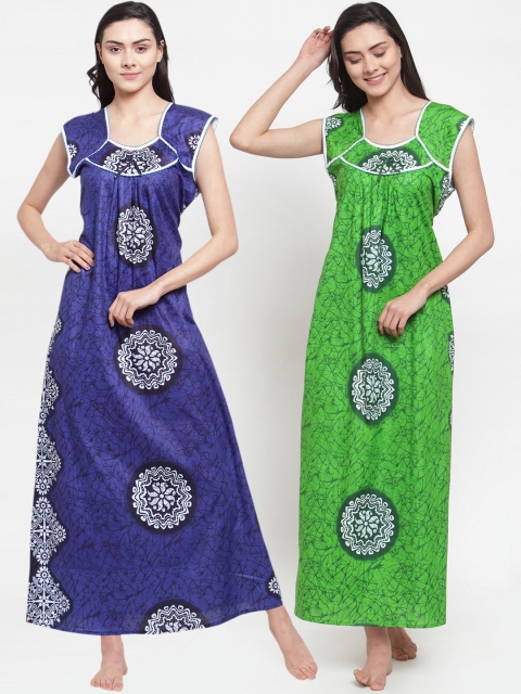 Women Pack of 2 Printed Nightdresses