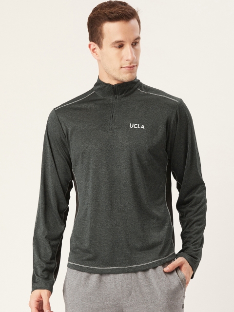 

UCLA Men Charcoal Grey Solid High Neck Running T-shirt