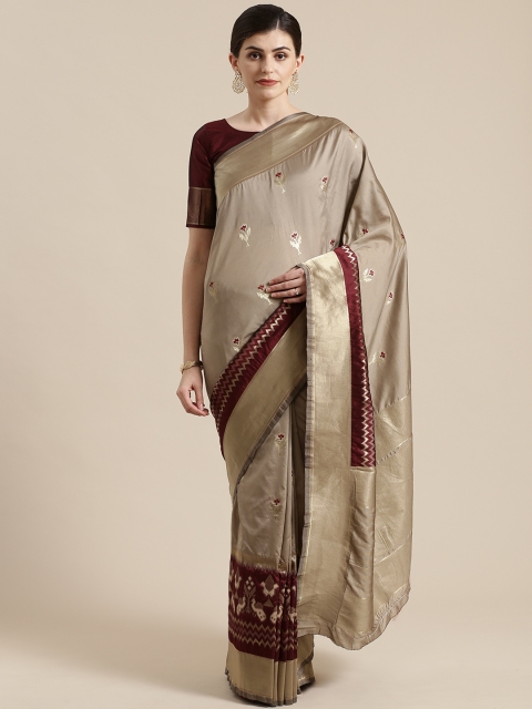 

Saree mall Grey & Golden Woven Design Banarasi Saree