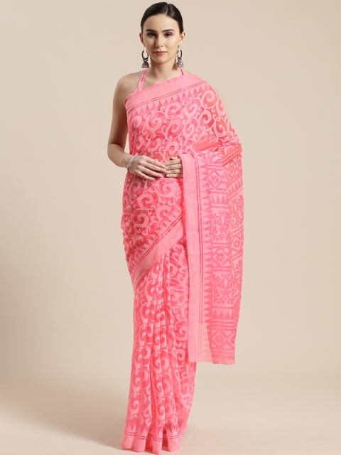 

Saree mall Pink Woven Design Saree