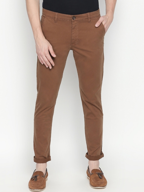 

BYFORD by Pantaloons Men Brown Slim Fit Solid Regular Trousers