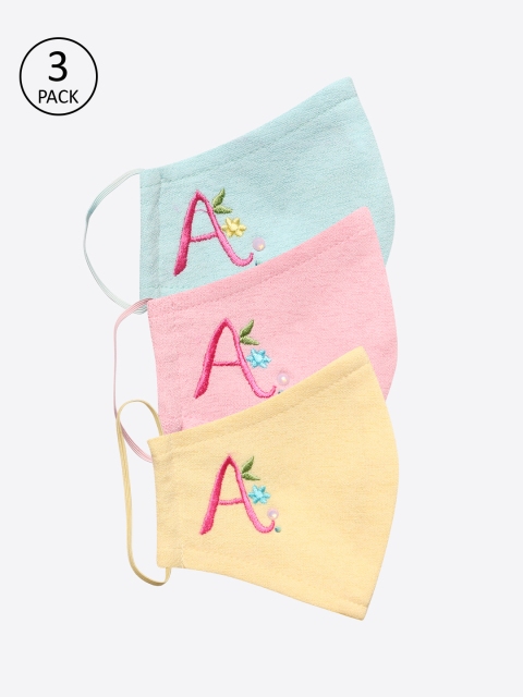 

CUTECUMBER Girls Assorted 3 Pcs 2-Ply Reusable Cloth Masks