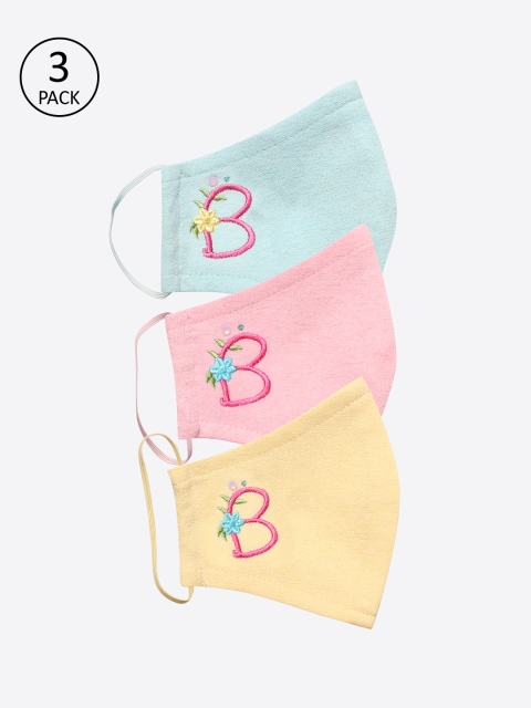 

CUTECUMBER Girls Assorted 3 Pcs 2-Ply Reusable Cloth Masks