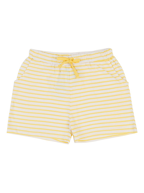 

Pantaloons Junior Girls Yellow Striped Regular Fit Shorts