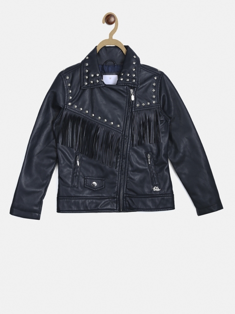 

ELLE Girls Black Embellished Biker Jacket