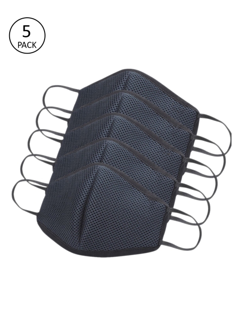 

Swiss Design Unisex 5 Pcs Black Woven Design 6-Ply Reusable Protective Outdoor Masks