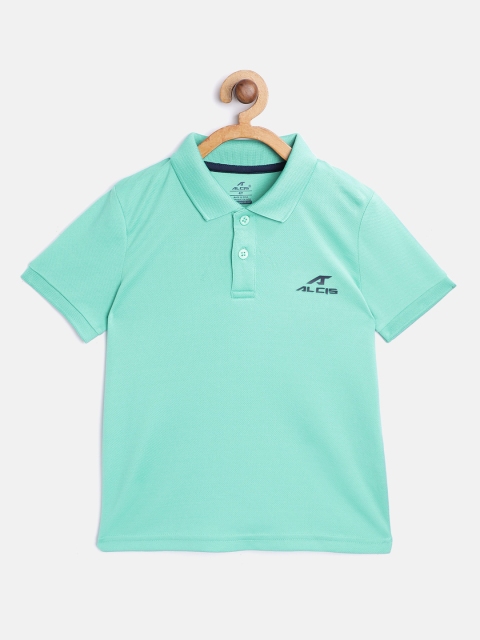 

Alcis Boys Sea Green Solid Polo Collar T-shirt