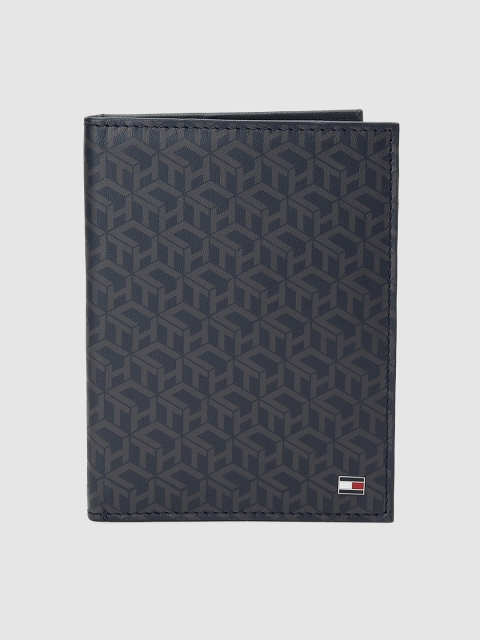 

Tommy Hilfiger Men Blue Printed Genuine Leather Passport Holder