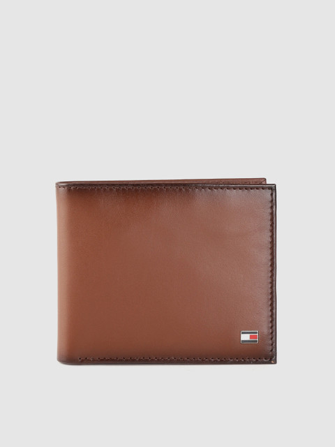 

Tommy Hilfiger Men Brown Solid Leather Two Fold Wallet
