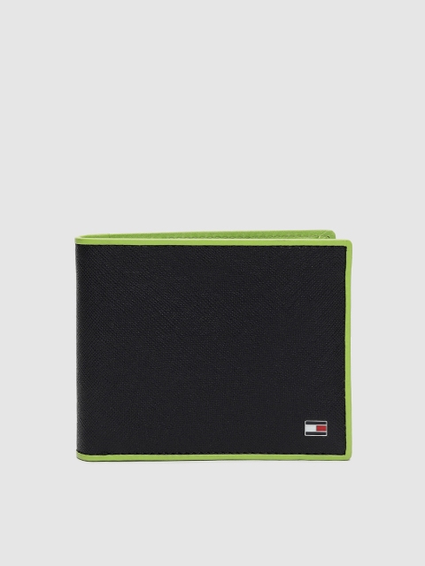 

Tommy Hilfiger Men Black Solid Two Fold Leather Wallet