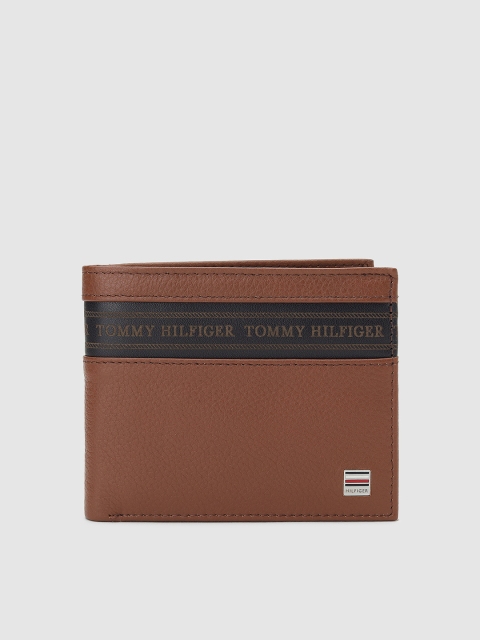 

Tommy Hilfiger Men Brown Textured Genuine Leather Two Fold Wallet