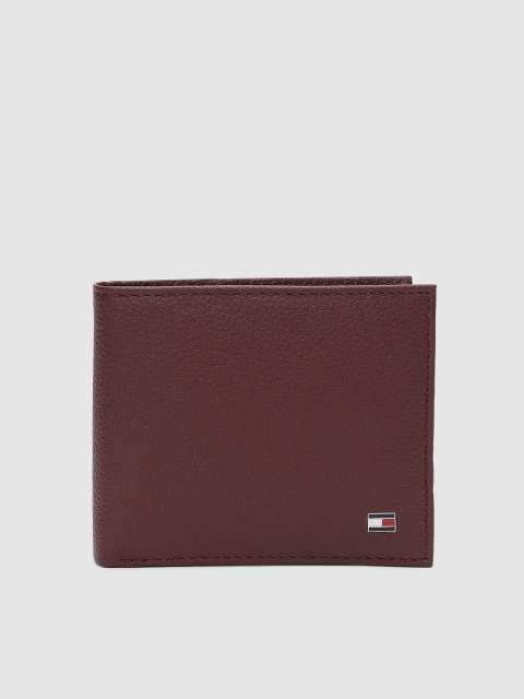 

Tommy Hilfiger Men Burgundy Genuine Leather Two Fold Wallet