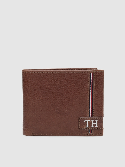 

Tommy Hilfiger Men Tan Brown Genuine Leather Two Fold Wallet