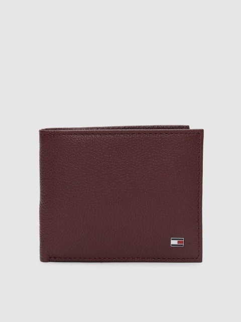 

Tommy Hilfiger Men Burgundy Solid Two Fold Leather Wallet