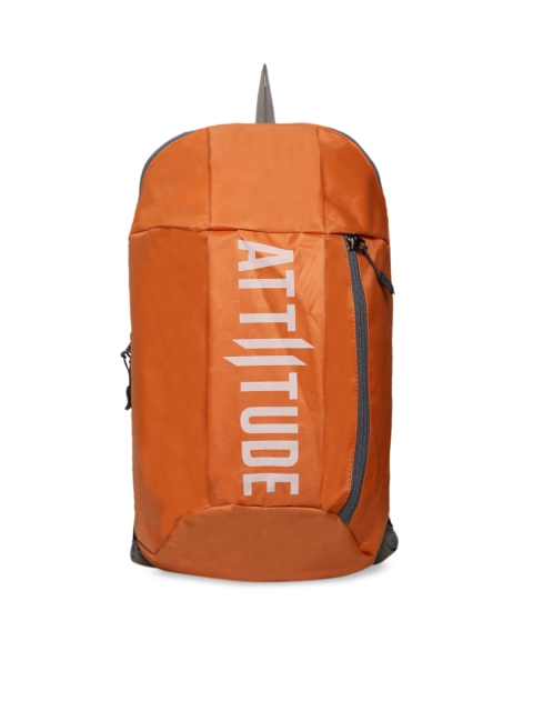 

ATTIITUDE Unisex Orange & White Brand Logo Backpack