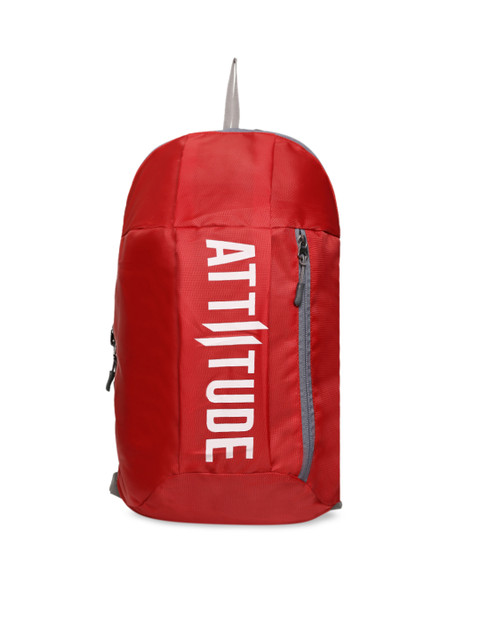 

ATTIITUDE Unisex Red and White Brand Logo Printed Backpack