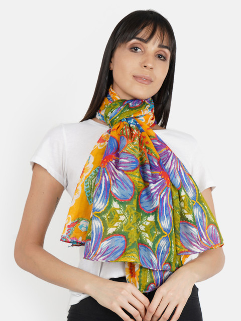 

Aditi Wasan Women Yellow & Blue Printed Stole