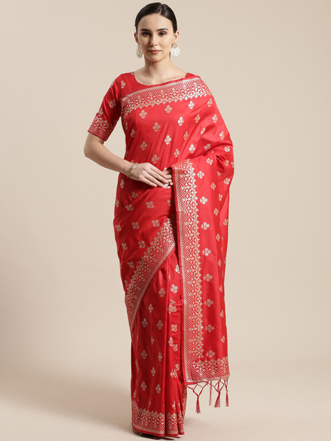 

Saree mall Red & Golden Woven Design Banarasi Saree