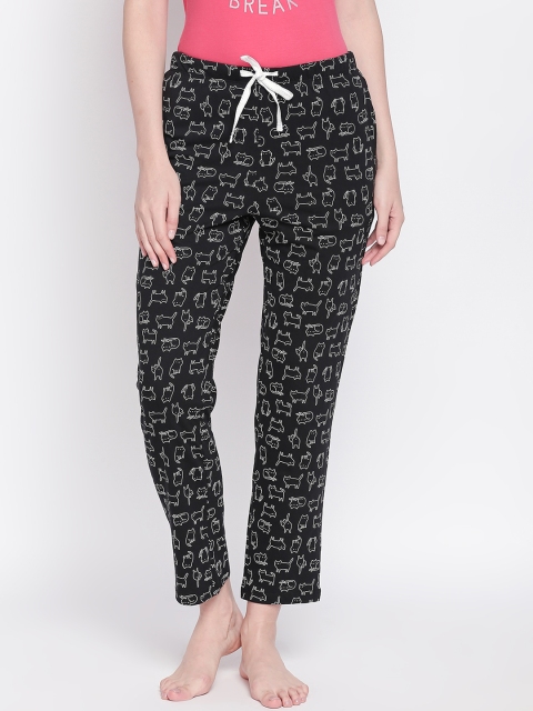 

Dreamz by Pantaloons Women Black Printed Lounge Pants