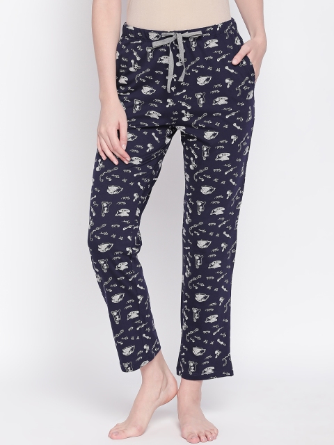 

Dreamz by Pantaloons Women Navy Blue Printed Lounge Pants