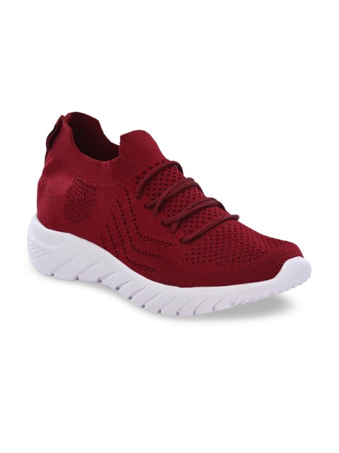 

HIROLAS Women Maroon Mesh Walking Shoes