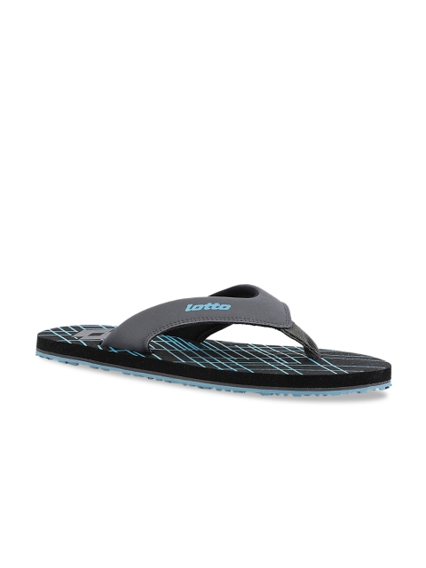 

Lotto Men Grey & Black Odessa Printed Thong Flip-Flops