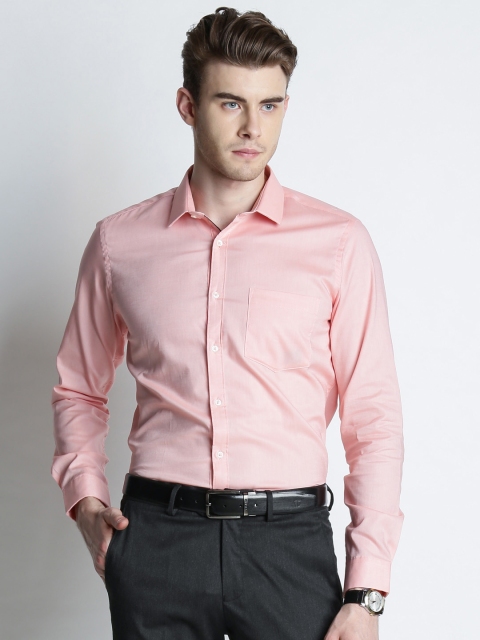 

RICHARD PARKER by Pantaloons Men Rose Pink Solid Slim Fit Formal Shirt