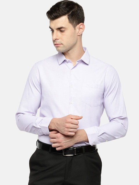 

RICHARD PARKER by Pantaloons Men Lavender Slim Fit Solid Formal Shirt