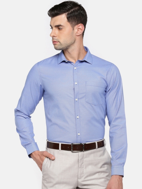 

RICHARD PARKER by Pantaloons Men Blue Slim Fit Self-Design Formal Shirt