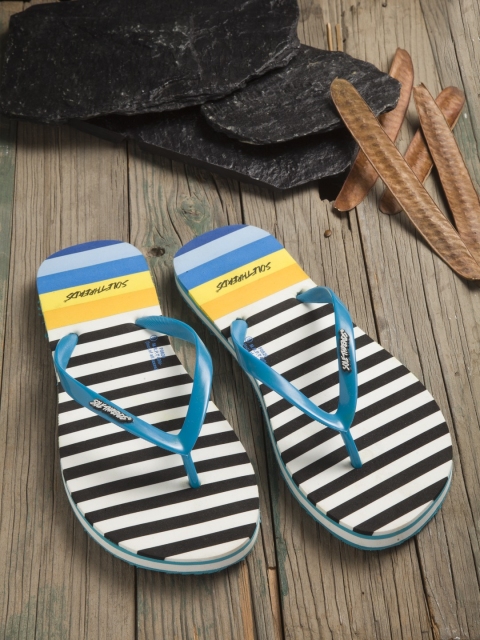 

Solethreads Women Black & White Printed Thong Flip-Flops