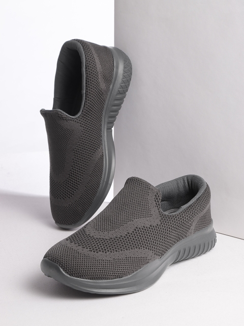

Crew STREET Men Charcoal Grey Woven Design Walking Shoes