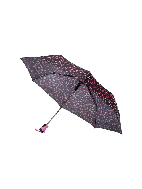 

FabSeasons Unisex Black & Pink Geometric Printed 3 Fold Fancy Semi-Automatic Umbrella