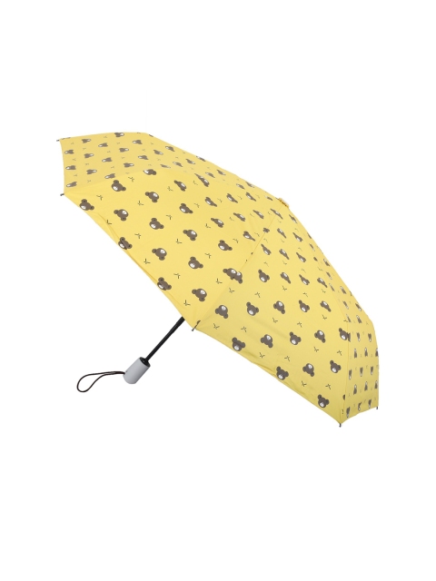 

FabSeasons Unisex Yellow & Brown Cute Teddy Printed Fully Automatic 3 Fold Umbrella With UV Protection (UPF50+)