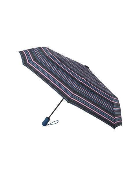 

FabSeasons Unisex Blue & Pink Striped Semi-Automatic 3 fold Umbrella