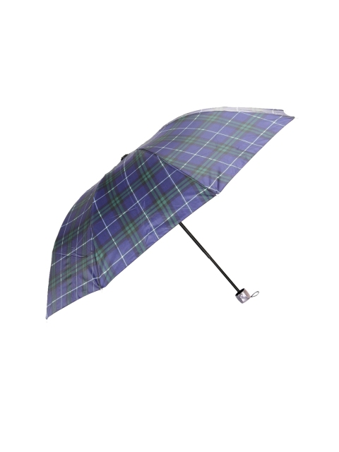 

FabSeasons Unisex Blue & Green Checked 3 Fold Fancy All-Weather Manual Umbrella