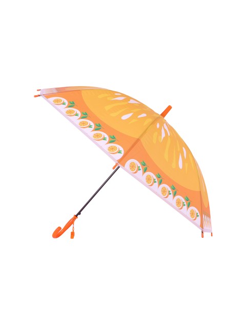 

FabSeasons Unisex Kids Orange & White Fancy Printed Single Fold Stick Umbrella