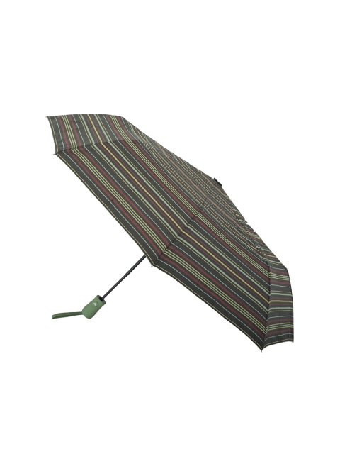 

FabSeasons Unisex Black & Green Striped Semi Automatic 3 Fold All-Seasons Umbrella