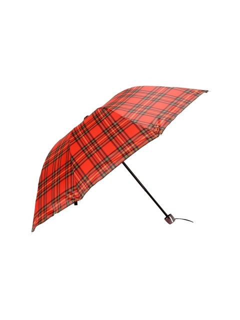 

FabSeasons Unisex Red & Black Checked 3 Fold Fancy Semi-Automatic Umbrella