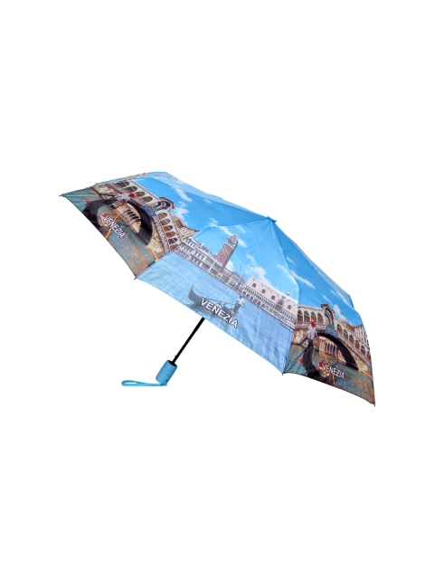 

FabSeasons Unisex Blue & Grey Venezia Printed 3 Fold Fancy Semi-Automatic Umbrella