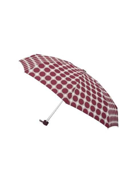 

FabSeasons Unisex Maroon & Grey Printed 5 Fold Small Compact Manual Umbrella