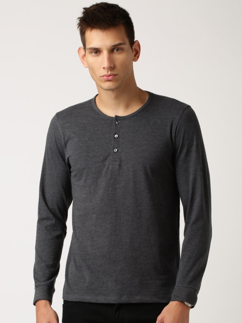 

ETHER Charcoal Grey Henley T-shirt