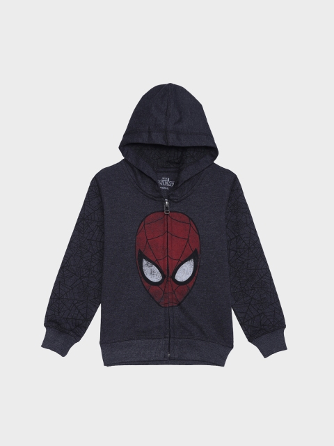

Kids Ville Boys Grey & Red AMAZING SPIDERMAN Printed Hooded Sweatshirt