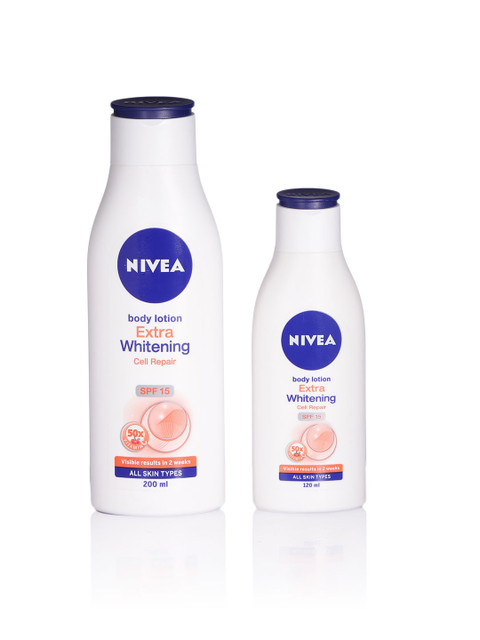 

Nivea Set of 2 Extra Whitening Cell Repair SPF 15 Body Lotion, White