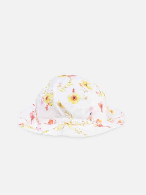 

Chicco Infant Girls White & Pink Floral Printed Hat